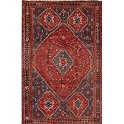 9 X 6 hand knotted wool kashkoli oriental rug mid 19th/c