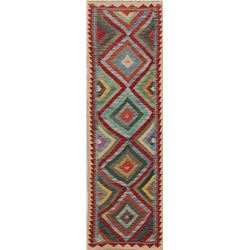 7 X 2 hand knotted woven oriental kilim runner mid 20th/c