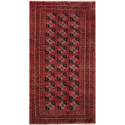 7 X 4 hand knotted wool balouch area rug late 19th/c