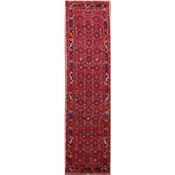 10 X 3 hand knotted wool geometric rug runner early 20th/c