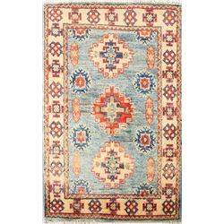3 X 2 hand knotted wool kazak rug late 19th/c