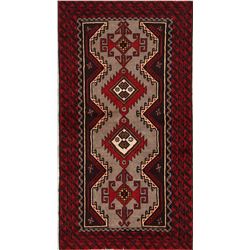 6 X 3 hand knotted wool balouch oriental rug early 20th/c
