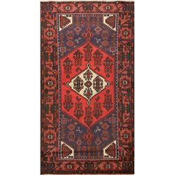 7 X 4 hand knotted wool geometric area rug late 19th/c