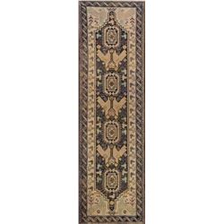 7 X 2 hand knotted wool geometric rug runner early 20th/c