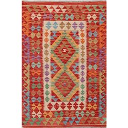 5 X 3 hand knotted woven geometric kilim early 20th/c
