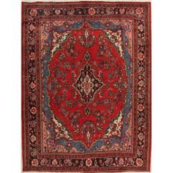 10 X 7 hand knotted wool floral oriental area rug mid 19th/c