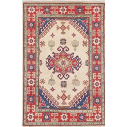 4 X 3 hand knotted wool medallion rug late 19th/c