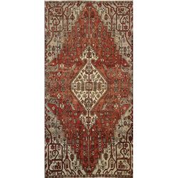 6 X 3 hand knotted wool nomad oriental rug mid 19th/c
