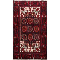 6 X 3 hand knotted wool balouch oriental rug mid 20th/c