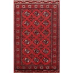 7 X 5 hand knotted wool geometric area rug late 19th/c