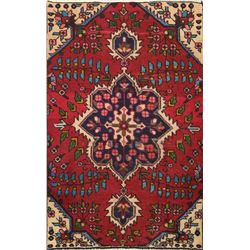 4 X 3 hand knotted wool floral oriental rug early 20th/c