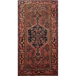 7 X 4 hand knotted wool geometric area rug late 19th/c