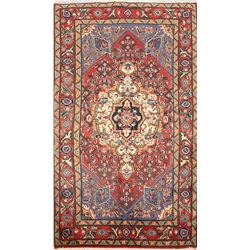 6 X 4 hand knotted wool geometric area rug late 19th/c