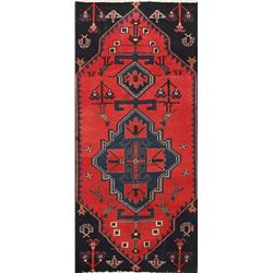 5 X 3 hand knotted wool foyer area rug mid 20th/c