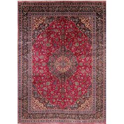 14 X 10 hand knotted wool medallion area rug mid 19th/c