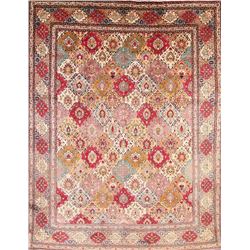 13 X 10 hand knotted wool floral oriental area rug mid 19th/c