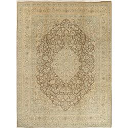12 X 10 hand knotted wool medallion area rug early 19th/c