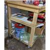 Image 2 : Wooden table on wheels (Approx. 30" x 72" x 3ft)