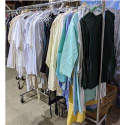 Large lot of clothing including scrubs, cooking outfits etc