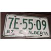 Image 1 : A pair of vintage Alberta number plate 1967