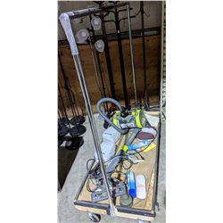 Clothing rack with steam iron, vacuum and etc.