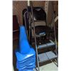 Image 1 : 2 folding step ladders, folding chairs and blue cones