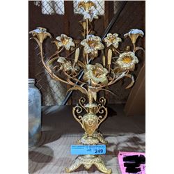 2 floral candle holders