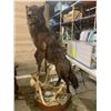 Image 1 : Life size wolf mount with caribou antlers