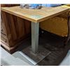 Image 1 : a teak bar table with metal base from the scifi show