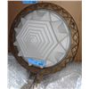 Image 1 : A set of 4 ceiling lights (wood, glass and metal) from the sci-fi show