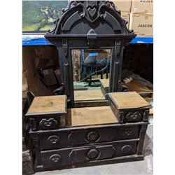 Gothic style vanity with cracked mirror (on purpose) from Chilling Adventures(season 4)  (48" x 16"