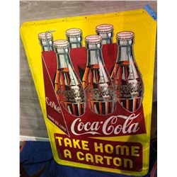 Rare Vintage aprox 1948 circa metal coke sign (35" x 53")