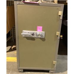 Safe with key on wheels (no combination - doesn't open)