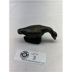 Nice Vintage Heavy Brass  Small Duck Heavy Paperweight, 3.5"x1.5"