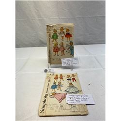 2 Vintage 1960's Sewing Doll Patterns, Shirley Temple And Chatty Cathy