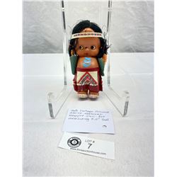 Cute Vintage Celluloid Native American Kewpie Doll Boy, 5.5" T
