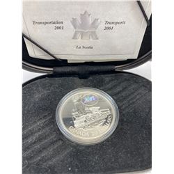 Royal Canadian Mint 1 Troy Ounce Silver Transportation 2001 Coin In Original Box With COA