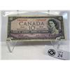 Image 1 : 1954 Bank Of Canada $10 Bank Note In Note Holder