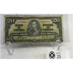 1937 $20 Bank Of Canada Note In Holder