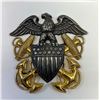 Image 1 : WW2 Sterling Silver United States Navy Officer Cap Badge