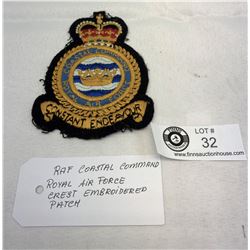 RAF Costal Command Royal Air Force Embroidered Crest Patch