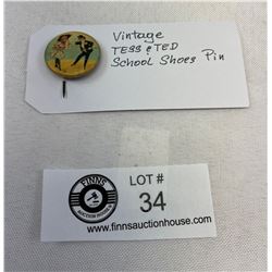 Vintage Tess N Ted School Shoes Pin