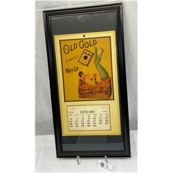 Framed 1935 Old Gold Flake Cut Calendar, Complete, Excellent Condition