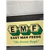 Image 2 : EMT East Man Feeds "The Premix People" Sign, 12"x27", Nice Shape