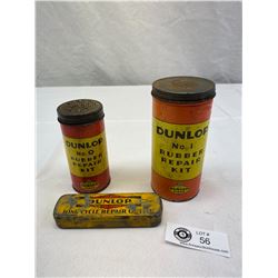 3 Dunlop Rubber Repair Kits, Good Shape