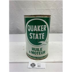 Vintage Quaker State Motor Oil Empty 1 Imperial Quart