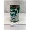 Image 2 : Vintage Quaker State Motor Oil Empty 1 Imperial Quart
