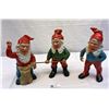 Image 1 : 3 Garden Gnomes, Nicely Detailed Paint On Red Clay