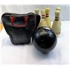 Image 1 : Vintage Bowling Bag, Bakelite (?)Handles Plus Ball And Pins