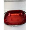 Image 2 : Silver Plate Denmark Red Enamel Bowl